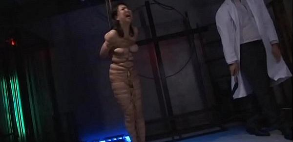  Asian cunt Ayaka Shintani bound in shibari and brutally whipped until she screams.WMV
